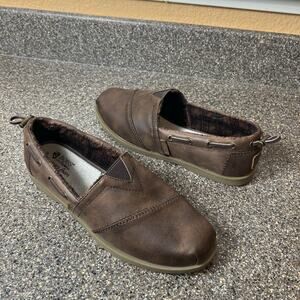 BOBS by Skechers Women's Size 10 Comfort Casual Brown Textile Slip On Flats New